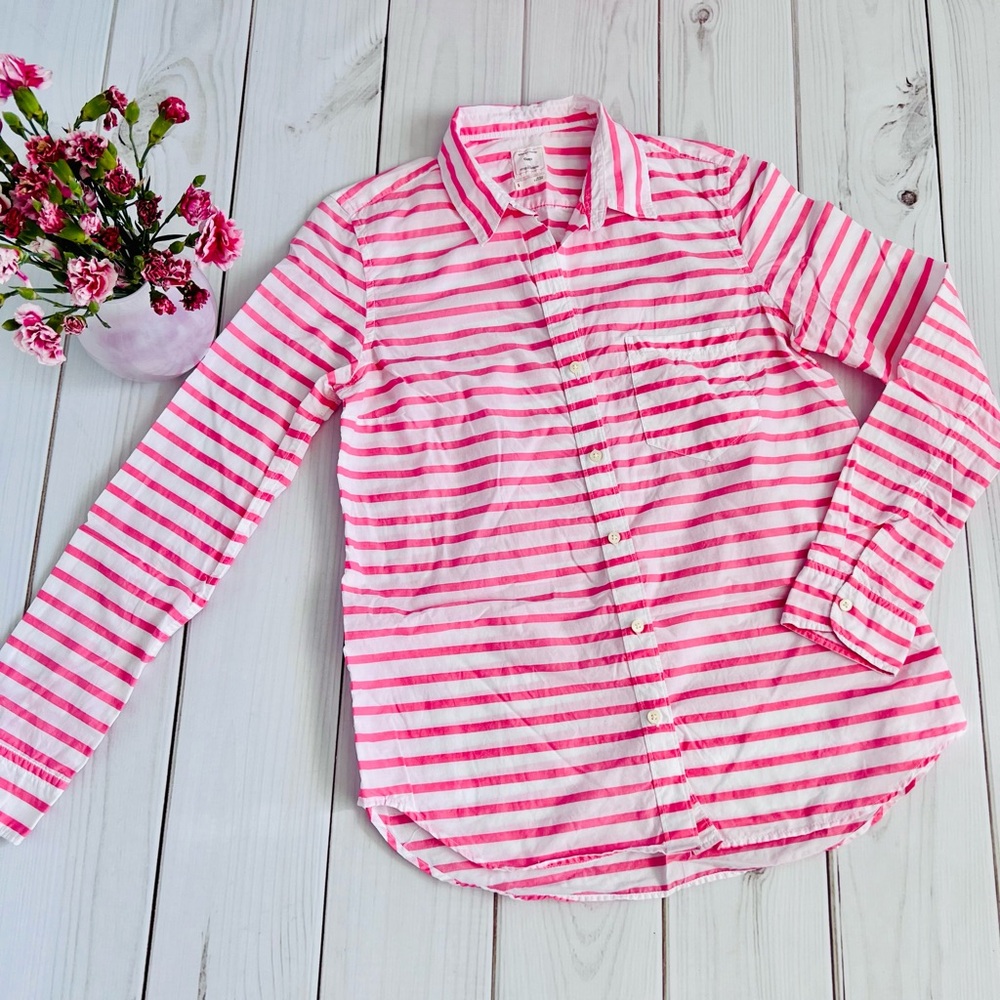 GAP Cotton Pink Striped Button Down